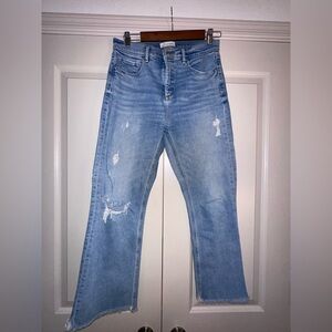 LOFT Light Blue Cropped Distressed Jeans